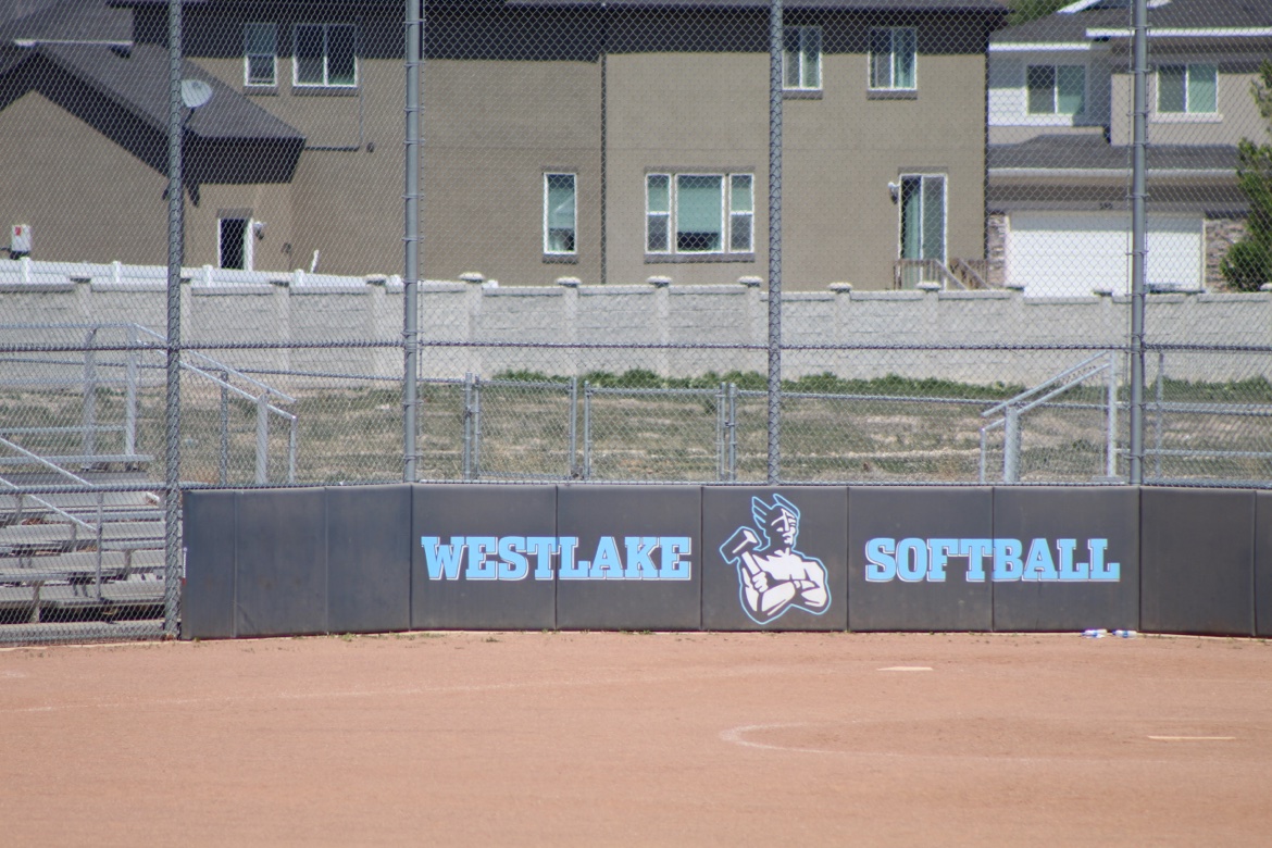Westlake Softball outfield wall wrap