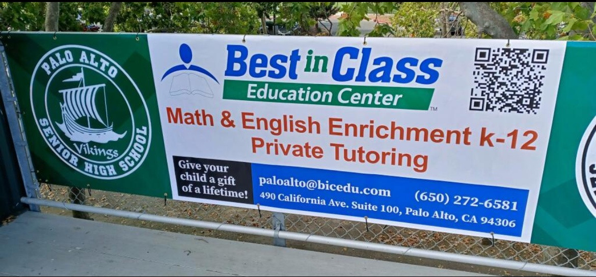 Palo Alto Vikings sponsor banner for Best in Class Education Center